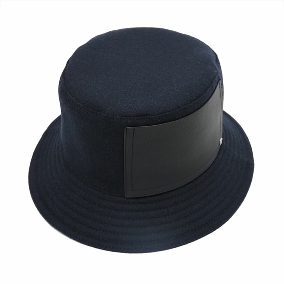 Hermes Hermès BOBFILIPE 57 Navy Men's Wool Bucket Hat
